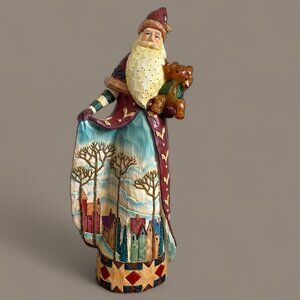 One Of A Kind Hand Crafted Lighted Folklore 20" Santa